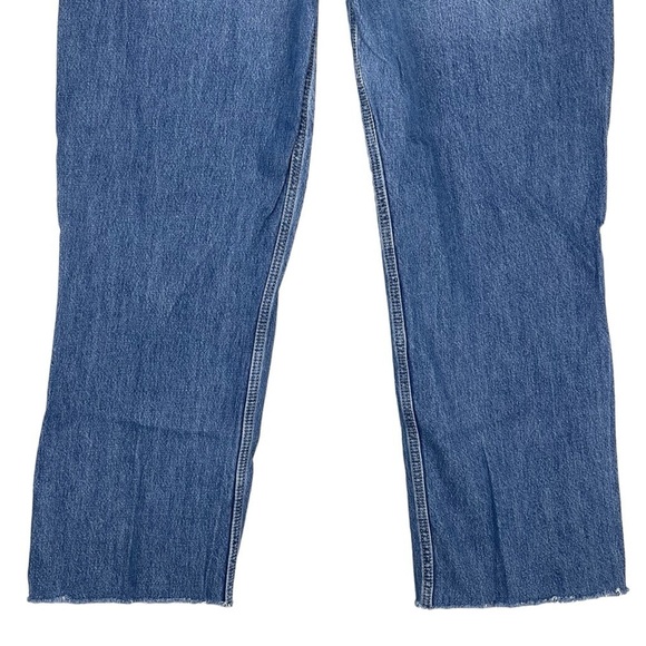 Levis Jeans Womens 32 Low Pro Straight Slouchy High Rise Ripped Knee Rigid Denim - Picture 8 of 9